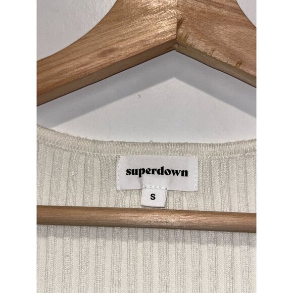 Superdown Ashton mini dress Womens Small Ribbed Knit Square Neck Bodycon Minima - Picture 4 of 9